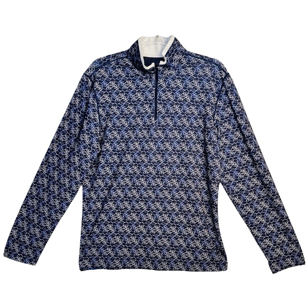 Robert Graham Clubhouse Mens Small Iron Skull Classic Quarter Zip Pullover NWT